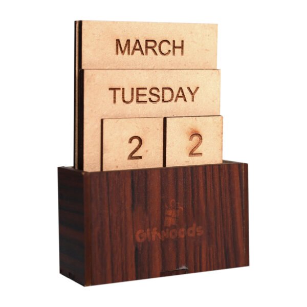 Wood Desk Perpetual Calendar - Image 2