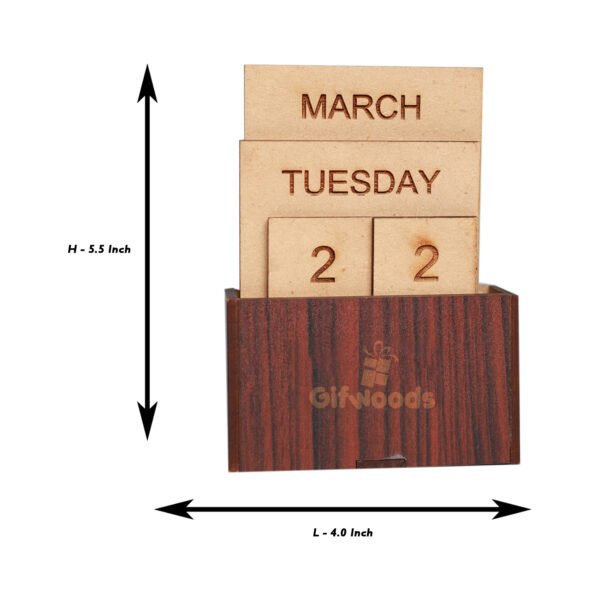 Wood Desk Perpetual Calendar - Image 3
