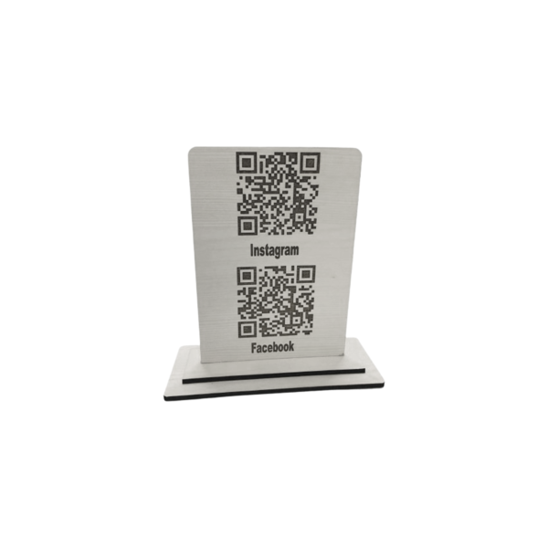 Social Link Wooden QR Stand