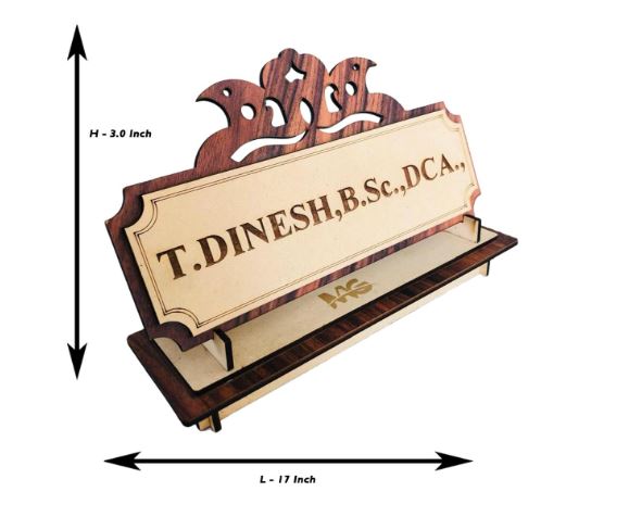 Customized Wooden Name Board for Office Desk - Image 2