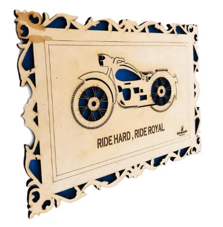 Wooden Motorcycle Wall Art Frame - Image 3