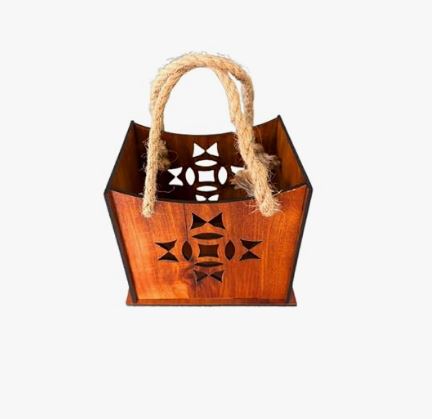 Wooden Handbag with Rope Handle - Image 3