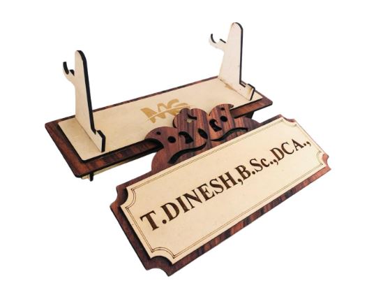 Customized Wooden Name Board for Office Desk - Image 3
