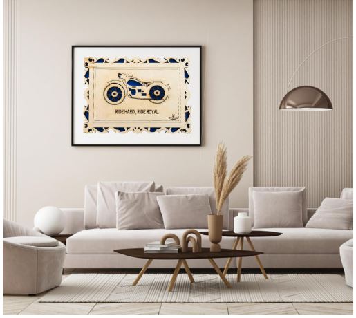 Wooden Motorcycle Wall Art Frame - Image 4