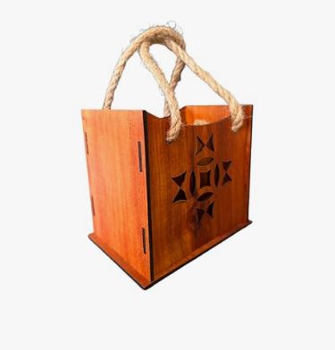 Wooden Handbag with Rope Handle - Image 4