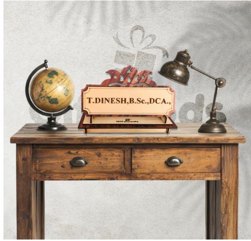 Customized Wooden Name Board for Office Desk - Image 4
