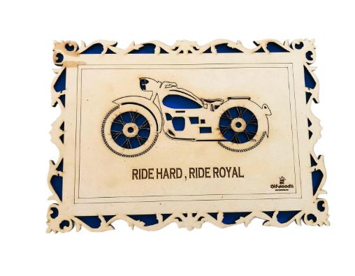 Wooden Motorcycle Wall Art Frame