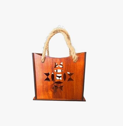 Wooden Handbag with Rope Handle